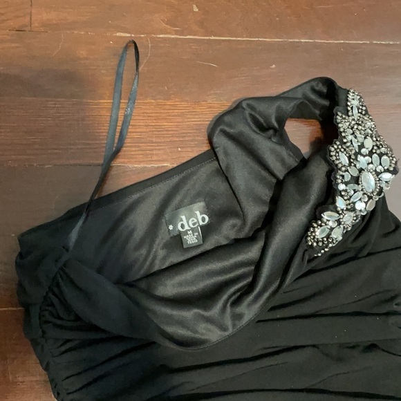 Junior's Deb One Shoulder Beaded Ruched Formal Dress - Homecoming Or Prom - Picture 9 of 11